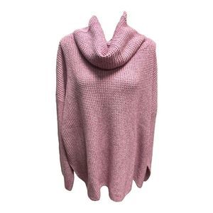 NWT G by Giuliana Pink Waffle Knit Cowl Neck Sweater Sz 2X